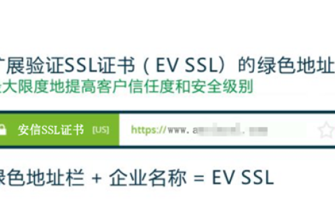 带有EV绿标的单域名SSL证书申请推荐