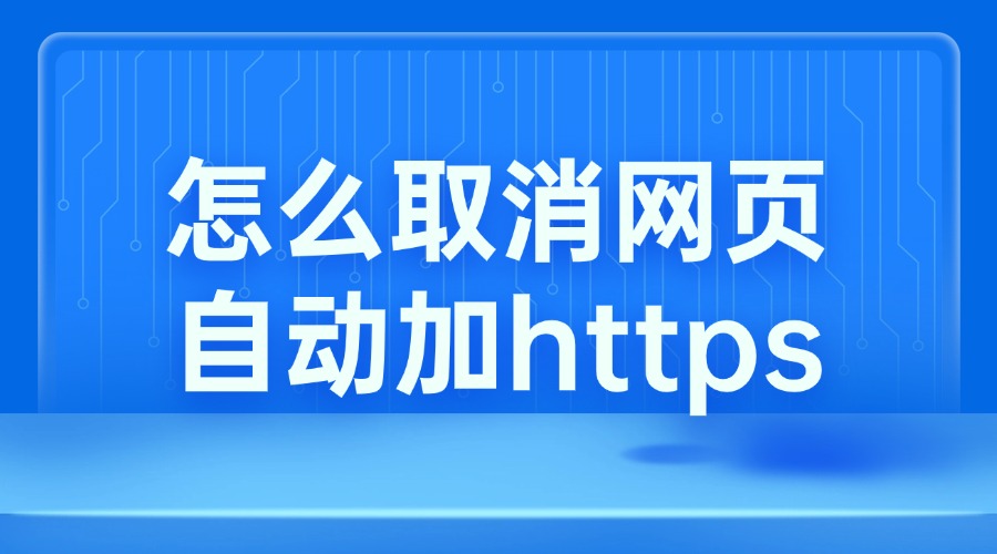 怎么取消网页自动加https