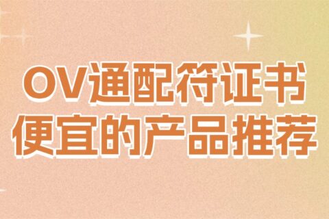OV通配符证书便宜的产品推荐