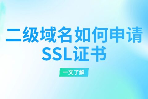 二级域名如何申请SSL证书